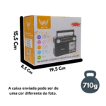 Radio Retrô Portátil Bluetooth com Relógio Analógico Altomex AD-136 - Imagem 5