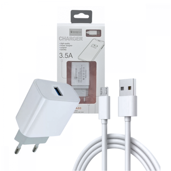 Carregador Completo com Cabo Móvel V8 Charger 3.5A TURBO MI A-80