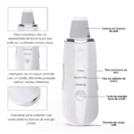 Caneta Peeling Ultrassônico E Ionização Portátil Anti Cravos E Acne Eletromex EL-1931 - Imagem 3