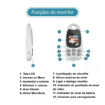 Babá Eletrônica Câmera Portátil Com Monitor Vídeo Colorido Baby Eletromex EL-1809 - Imagem 10