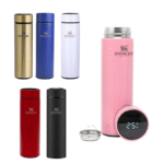 Garrafa Térmica 500 ml Aço Inox com Medidor de Temperatura Logo Stan. Color (***COR ROSA - ESGOTADO)