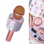 Microfone Sem Fio Bluetooth Karaokê Luz Led Festas WS-858 / KA-1003 (***DISPONÍVEL SOMENTE PRETO) - Imagem 6