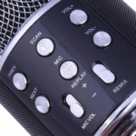 Microfone Sem Fio Bluetooth Karaokê Luz Led Festas WS-858 / KA-1003 (***DISPONÍVEL SOMENTE PRETO) - Imagem 7