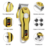 Máquina De Cortar Cabelo Profissional Tela LED Sem Fio Eletro EL-5108 - Imagem 5