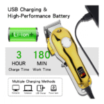 Máquina De Cortar Cabelo Profissional Tela LED Sem Fio Eletro EL-5108 - Imagem 7