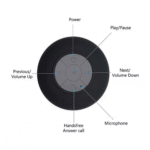 MINI Caixa de Som Bluetooth BLACK À Prova D'agua 5W com Ventosa Kapbom KA-8535 / AL-06 - Imagem 3