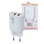 Fonte Carregador 5.1A com 02 Portas USB Carregamento Rápido Eletromex EL-4011
