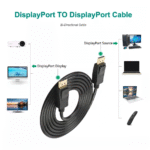 Cabo Displayport 3 Metros Blindado 4K Full Hd 1080p Kapbom KA-DP-3M - Imagem 5