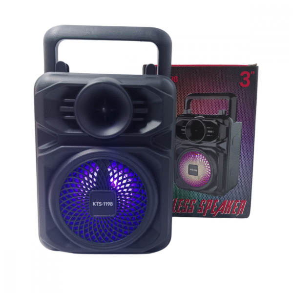 Caixinha De Som Bluetooth LED RGB Usb Cartão TF Alta Qualidade 8w Entrada P10 KTS-1198