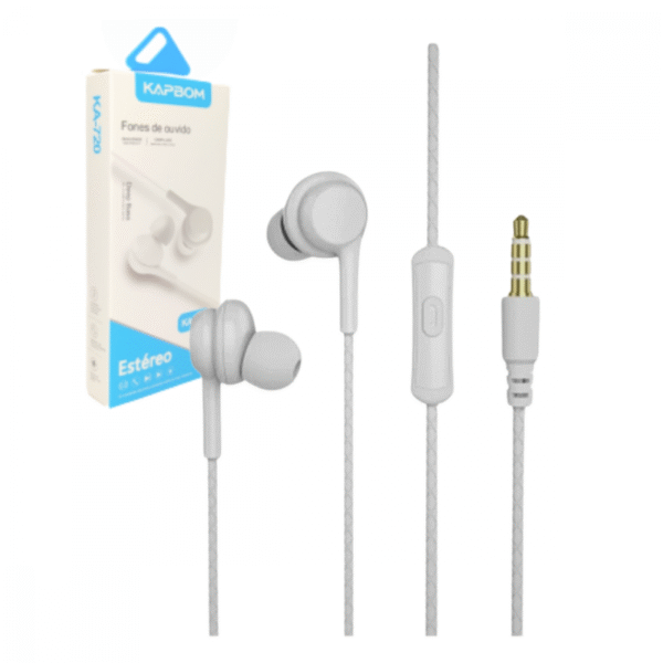 Fone de Ouvido Intra Auricular Com Fio e Microfone Estéreo Kapbom KA-720