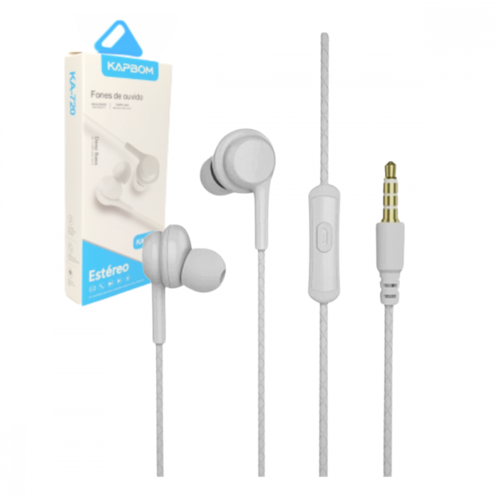0932080225ig077i7ehk.png Fone de Ouvido Intra Auricular Com Fio e Microfone Estéreo Kapbom KA-720 - Imagem 1