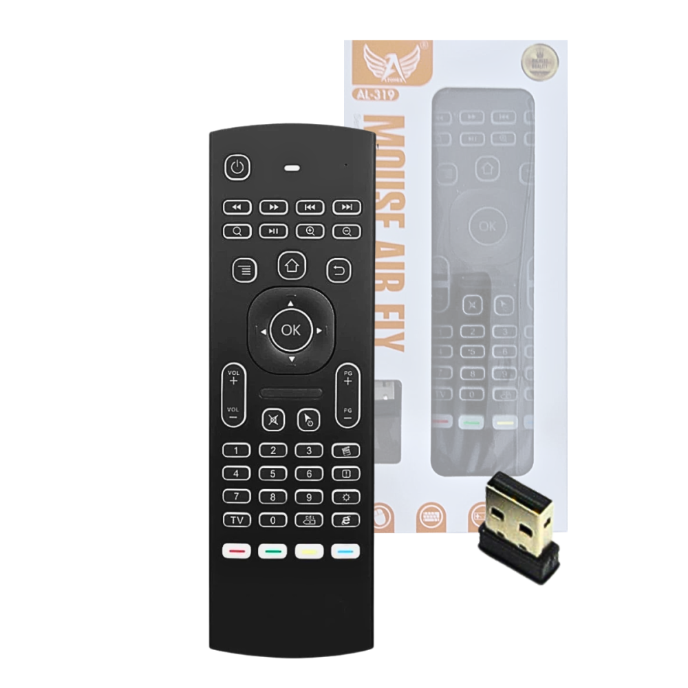 09470706254ce62j1iie.png Controle Air Mouse 2.4g Com Sensor Teclado Smart Tv Android Altomex AL-319 - Imagem 1