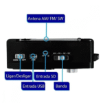 Radio Retrô Portátil Bluetooth com Lanterna KA-8705 / AD-1705 - Imagem 7