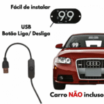 Placa Painel Letreiro Luminoso LED USB Aplicativo 99 Vidro Parabrisa CD-99 - Imagem 8