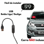 Placa Painel Letreiro Luminoso LED USB Aplicativo 99 Vidro Parabrisa CD-99 - Imagem 10