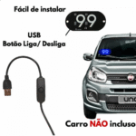 Placa Painel Letreiro Luminoso LED USB Aplicativo 99 Vidro Parabrisa CD-99 - Imagem 7