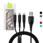 Cabo Carregador 3 in 1 conexão Tipo-C / V8 / Lightning de 1,2m 3.4A Altomex AL-2058