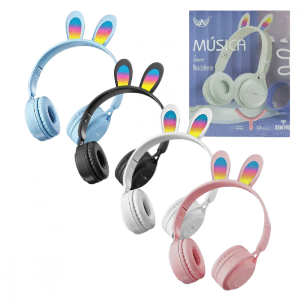 Fone de Ouvido Headphone Bluetooth Sem Fio Orelha de Coelho Rabbit Altomex B-19C (***DISPONÍVEL SOMENTE 20 ROSA)