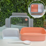 Vasilha de Plastico Tipo Marmita com divisora e Garfo Kapbom 7061 (***DISPONÍVEL SOMENTE NA COR SALMÃO) - Imagem 5