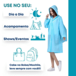 Capa de Chuva COLOR Impermeável Reforçado Reutilizável Com Capuz Tamanho Adulto Unissex Altomex AL-651B - Imagem 3