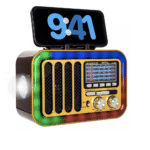 Rádio Retro 5W Bluetooth 5.1 LED RGB com Lanterna Eletromex EL-1322 - Imagem 3