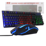 Kit Teclado E Mouse Gamer Preto Semi Mecânico LED RGB Kapbom KA-5890