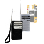 Mini Rádio De Bolso FM/AM/P2 de 2 Bandas Retrô Vertical Pocket Altomex AL-356