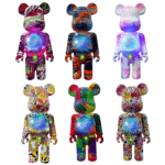 Caixa de Som Projetor Galáxia Estrelas Luminária Bluetooth URSO Bearbrick Altomex AL-8111 - Imagem 2