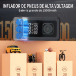 Calibrador Compressor Pneu Bomba De Ar e Auxiliar de Partida Starter Portátil YT168 - Imagem 6