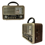 Rádio Retro 3W Bluetooth 5.1 com Bateria Recarregável e Relógio Analógico Kapbom KA-3599 - Imagem 4