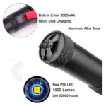 Lanterna Tática Portátil Bateria Recarregável Luz LED 20W com Alça Altomex AL-B1915 - Imagem 6