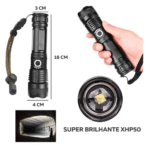 Lanterna Tática Portátil Bateria Recarregável Luz LED com Alça Eletromex EL-2701 - Imagem 4