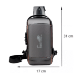 Mochila de Ombro Transversal Portátil Viagens com Trava Antifurto Eletromex EL-3803 - Imagem 11