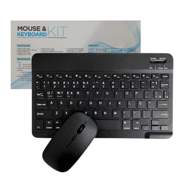 Teclado e Mouse BLACK Sem Fio Ultra Fino Portátil Bluetooth GoldenUltra TX2382-XF