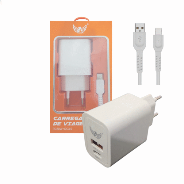 Carregador Completo TIPO-C 5.1A com 02 Portas USB 20W TURBO Altomex AL-7709-TY