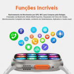 Relógio Inteligente Smartwatch 45mm com 03 Pulseiras Eletromex W9 MAX - Imagem 9