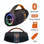 Caixa de Som Bluetooth Portátil À Prova D'agua 100W LED RGB TWS Eletromex EL-1093 - Imagem 4