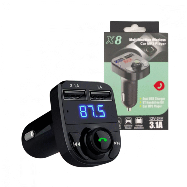 Carregador Transmissor Automotivo MP3 Bluetooth V5.0 + EDR Player X8