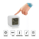 Relógio Cubo Digital com LED RGB Alarme Kapbom KA-7058 - Imagem 3