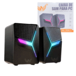Caixa de Som Alto Falante RGB Computador Notebook P2 USB Altomex AL-3867