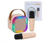 Caixa de Som Bluetooth Karaokê Portátil LED Com 02 Microfones XLS K-12 (***COR PRETO - ESGOTADO)