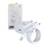 Carregador Completo Lightning / TIPO-C com Porta USB TIPO-C 20W Cabo Móvel 1 metro Altomex AL-5020-5G