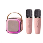 Caixa de Som Bluetooth Karaokê Portátil LED Com 02 Microfones XLS K-12 (***COR PRETO - ESGOTADO) - Imagem 2