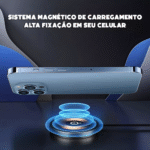 Carregador Magnético Por Indução 15W Carregamento Turbo USB Conector TIPO-C Eletromex EL-2906 - Imagem 4