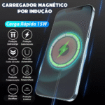 Carregador Magnético Por Indução 15W Carregamento Turbo USB Conector TIPO-C Eletromex EL-2906 - Imagem 6