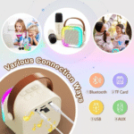 Caixa de Som Bluetooth Karaokê Portátil LED Com 02 Microfones XLS K-12 (***COR PRETO - ESGOTADO) - Imagem 7