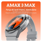 Relógio Inteligente Smartwatch 52mm com 02 Pulseiras AMAX 3 MAX (***DISPONÍVEL SOMENTE 03 LARANJA) - Imagem 7