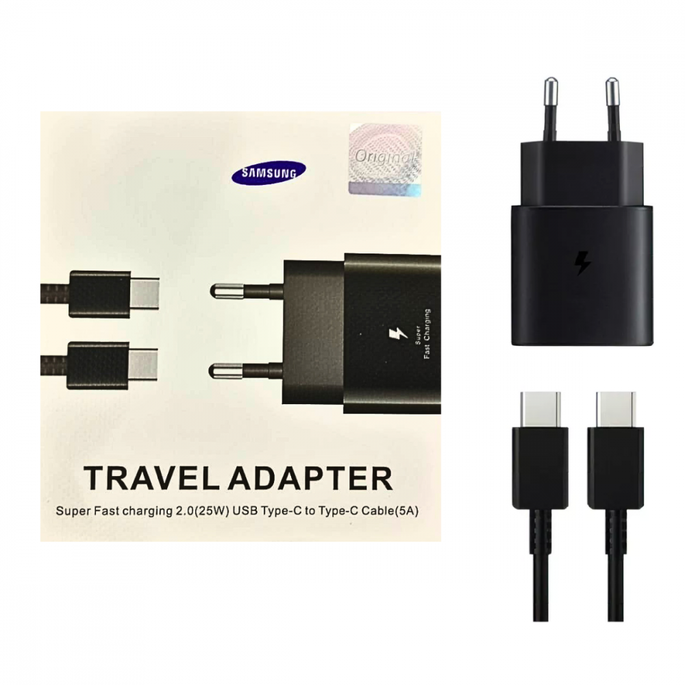 11422708242bfjbic4a5.png Carregador Completo Samsung TIPO-C / TIPO-C Super Rápido 2.0 25W XLS CAR-8550 - Imagem 1