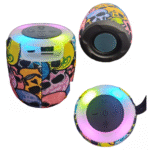 Mini Caixa de Som LED RGB Bluetooth Portátil TWS Estampa Caveira 10W Speaker Altomex AL-8281 - Imagem 3