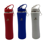 Garrafa Squeeze 600 ml Aço Inox Academia com Canudo Logo Stan. (***DISPONÍVEL SOMENTE 11 AZUL CLARO) - Imagem 2